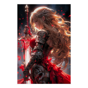 Poster Le Chevalier Cramoisi Art de Princesse Guerrière