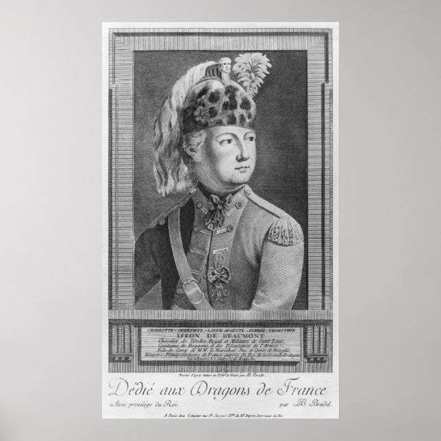 Poster Le Chevalier d'Eon en Dragon, 1779 (Devant)