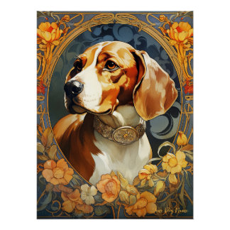 Poster Le Chien Beagle 003 - Natalia Mucha