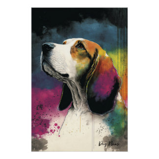 Poster Le chien Beagle - Composition 001