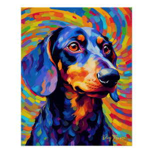 Poster Le Chien Dachshund 003 - Zetton Ziana