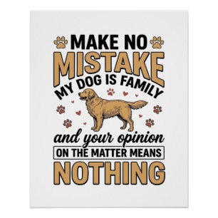 Poster Le chien est une famille vintage retriever typogra