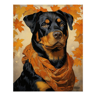 Poster Le chien Rottweiler 001 - Odessa Leyendecker