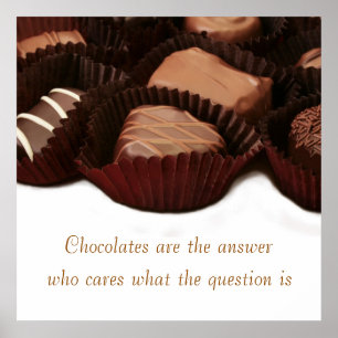 Poster Le chocolat est le sentiment et l'image de réponse