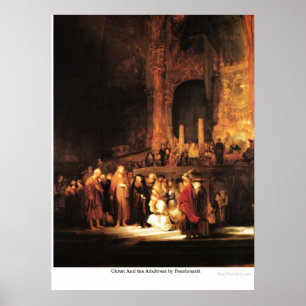 Poster Le Christ et l'Adultress par Rembrandt
