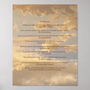 Poster Le ciel rougeoyant le font de toute façon