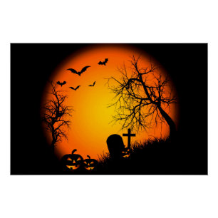 Poster Le cimetière d'Halloween