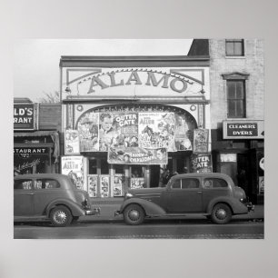 Poster Le cinéma Alamo, 1937. Photo vintage