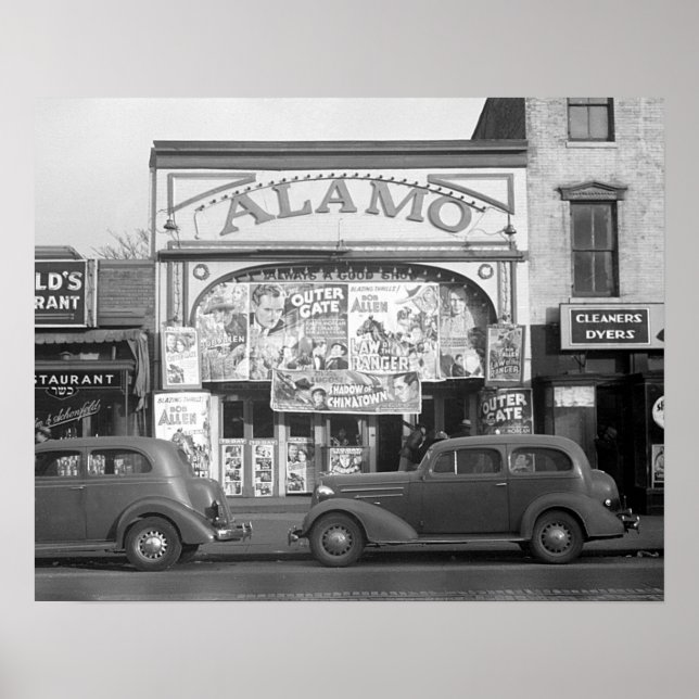 Poster Le cinéma Alamo, 1937. Photo vintage (Devant)