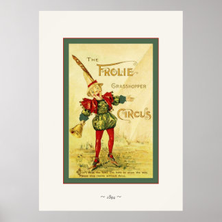 Poster Le cirque Frolie Grasshopper ~ Vintage