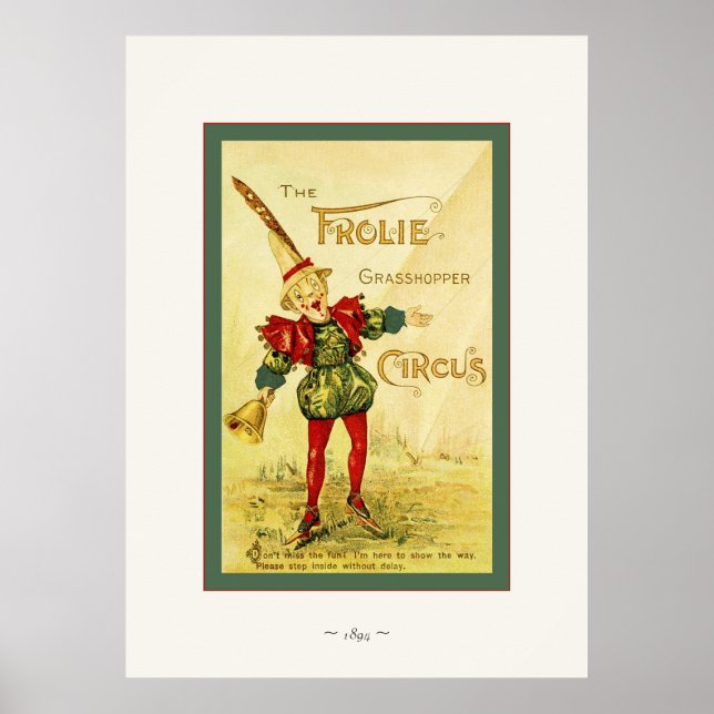 Poster Le cirque Frolie Grasshopper ~ Vintage (Devant)