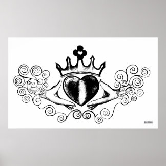 Poster Le Claddagh (noir)