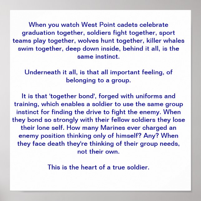 Poster Le coeur d'un vrai soldat (Devant)