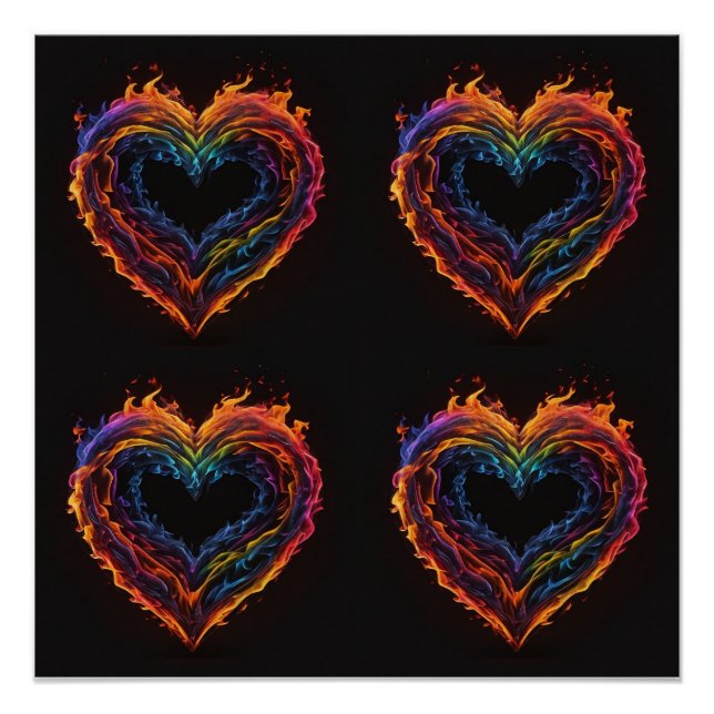 Poster le coeur en feu (Devant)