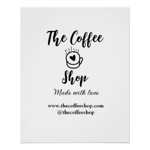Poster Le coffee shop et le site web social media busines