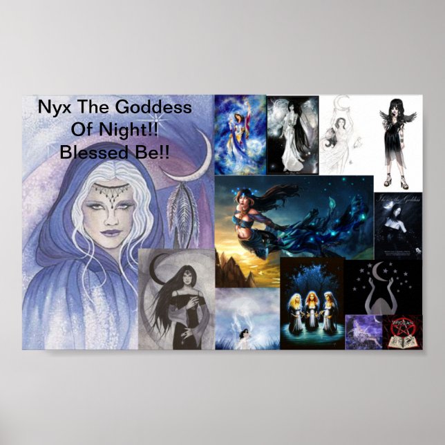 Poster Le collage de nyx, Nyx La déesse de la nuit ! ! Bé (Devant)