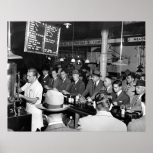 Poster Le comptoir de déjeuner de Pete, 1950. Photo vinta