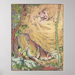 Poster Le conte de fée des Trois Petits Cochons Paille Ho