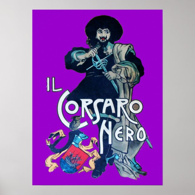 Poster LE CORSAIRE NOIR  violet (Devant)