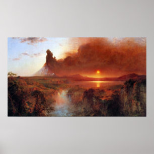 Poster Le Cotopaxi, Equateur par l'église de Frederic