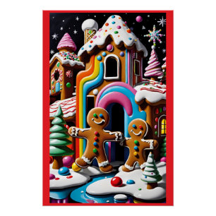 Poster Le couple biscuit de Noël