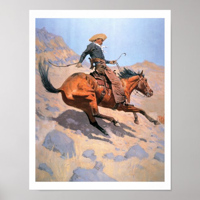 Poster Le Cowboy (huile sur toile) (Devant)