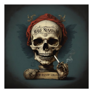 Poster Le crâne fumant