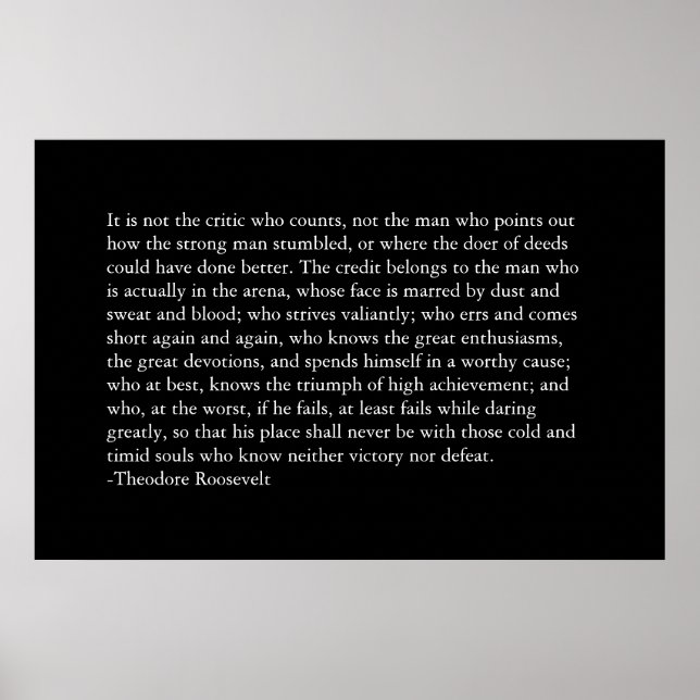 Poster Le crédit appartient à l'homme dans l'arène. (Devant)