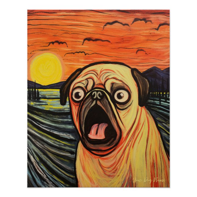 Poster Le cri - Chien Carlin 003 - Munch de balle (Devant)