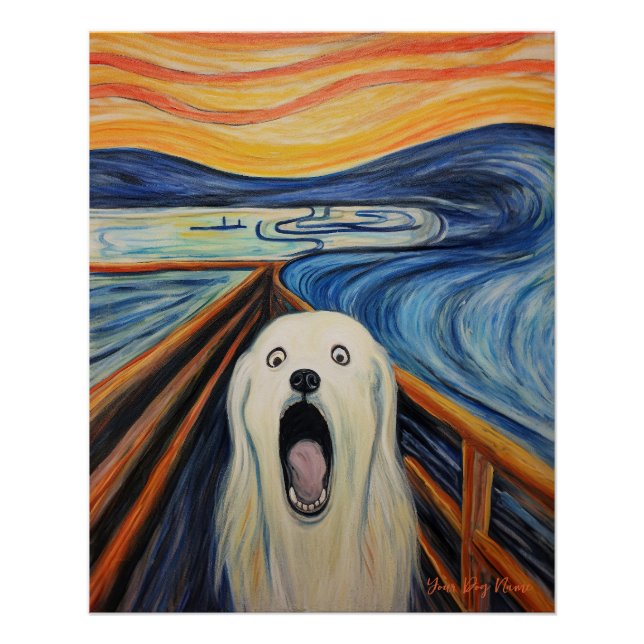 Poster Le Cri - Chien des Pyrénées 002 - Munch de la Pall (Devant)
