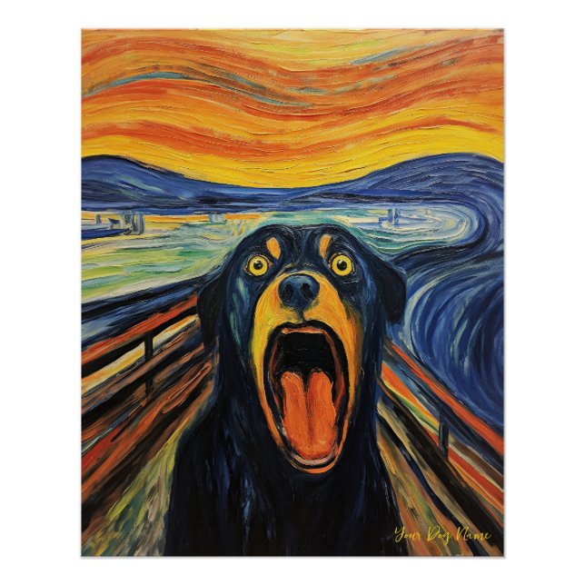 Poster Le cri - Rottweiler Dog 001 - Pall Munch (Devant)