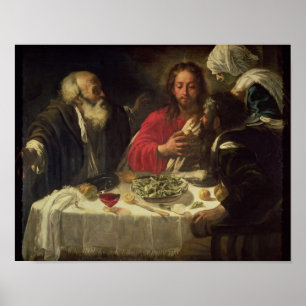 Poster Le dîner chez Emmaus, c.1614-21