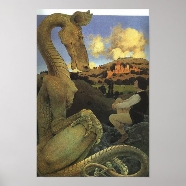 Poster Le Dragon Reluctant, Maxfield Parrish (Devant)
