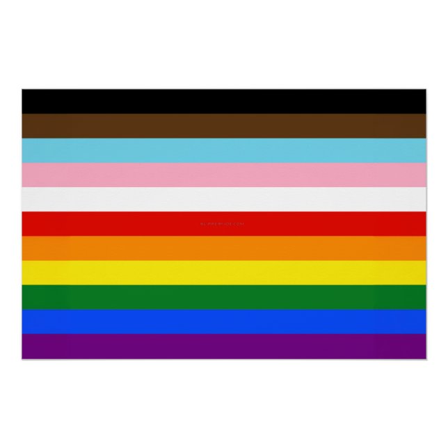 Poster Le drapeau de fierté à onze bandes de SlipperyJoe' (Devant)