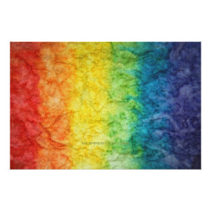 Poster Le drapeau tie-dyé de SlipperyJoe's arc-en-ciel pr