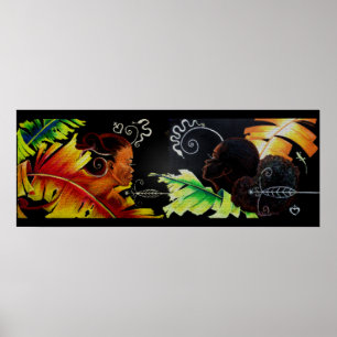 Poster Le feu et bonheur - mosaïque