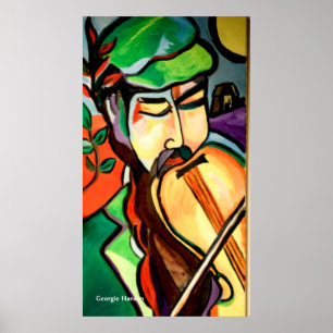 Poster Le Fiddler hébreu par Georgie Hanson