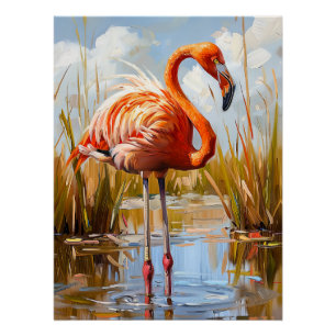 Poster Le Flamant rose sauvage