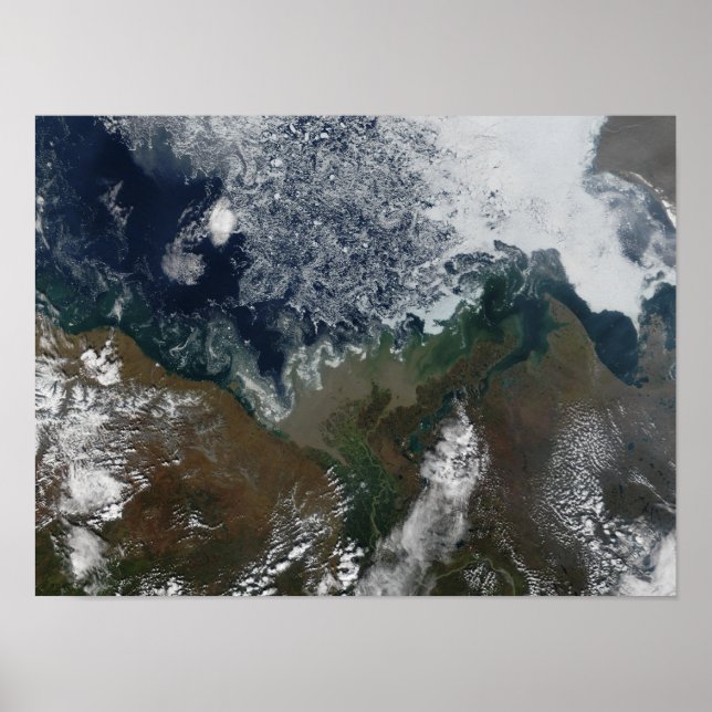 Poster Le fleuve Mackenzie se jette dans la baie Mackenzi (Devant)