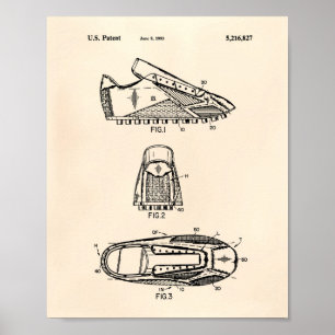 Poster Le football chausse l'art de 1993 brevets - vieux