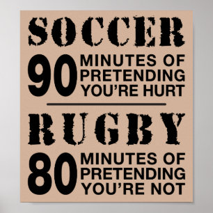 Poster Le football contre le rugby