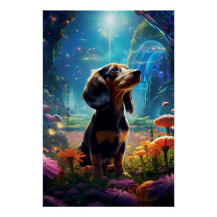 Poster Le Futurisme Jardin de Dachshund