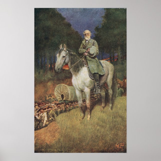 Poster Le général Lee sur son célèbre chargé, 'Voyageur' (Devant)