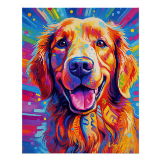 Poster Le Golden Retriever Dog 001 - Zetton Ziana