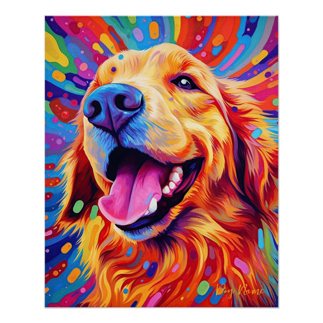 Poster Le Golden Retriever Dog 003 - Zetton Ziana (Devant)