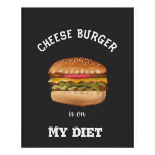 Poster Le hamburger au fromage est sur ma chemise