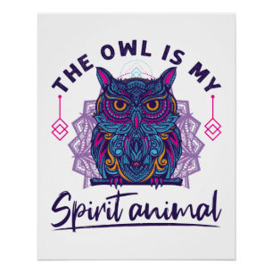 Poster Le hibou est mon animal d'esprit
