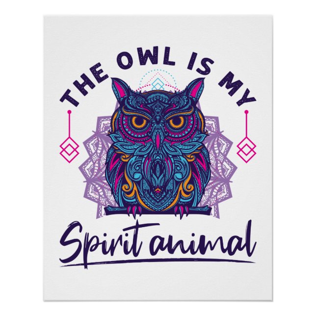 Poster Le hibou est mon animal d'esprit (Devant)
