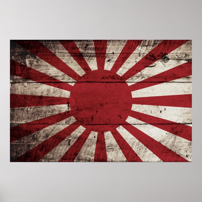Poster Le Japon lève le drapeau du soleil sur le vieux gr (Devant)