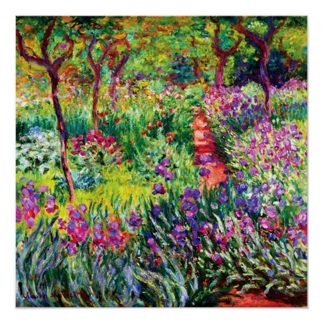 Poster Le jardin d'Iris à Giverny par Claude Monet (Devant)